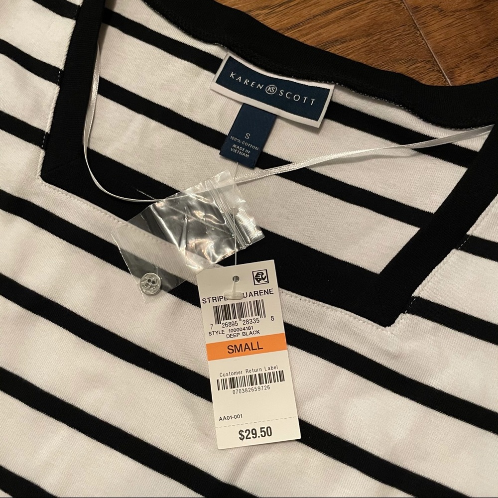 Black and White Stripe Karen Scott